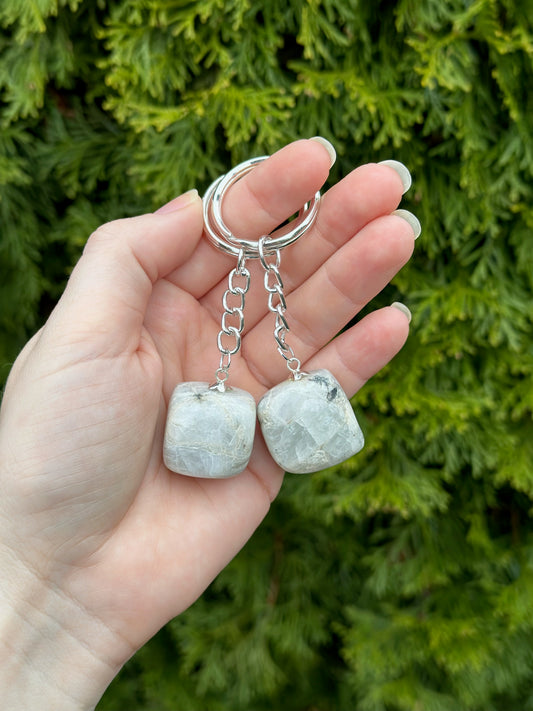 Moonstone Tumbled Keyring